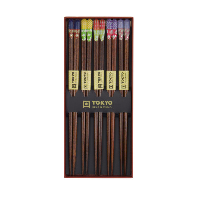 TDS, 5 Paar Essstäbchen Geschenkset, Red Black, Art.-Nr. 33642