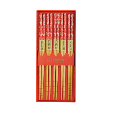 TDS, 5 Paar Essstäbchen Geschenkset, Red Leaf, Art.-Nr. 33643