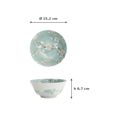 Tayo Bowl Fujisakura Green, Porcelain, Ø 15.2 × 6.7 cm, 500 ml, Item No. 33705