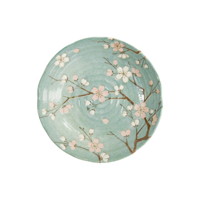 Plate Fujisakura Green, Porcelain, Ø 22 × 4 cm, Item No. 33709