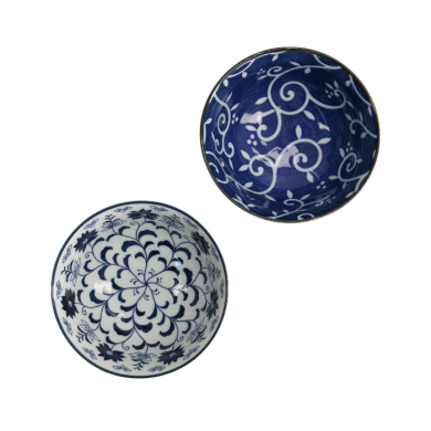 TDS, Tayo Bowl Gift set, 2 Pcs w/Chopsticks, Tokyo Blue, Ø 15x7cm 500ml, Item No. 33744