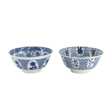 TDS, Tayo Bowl Giftset, 2 Pcs w/Chopsticks, Mixed Bowls, Blue/White, Ø 15x7cm 500ml, Item No. 33751
