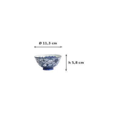 Reisschale Kawaii Anime Cat Blau, Porzellan, Ø 11,3 × 5,8 cm, 300 ml, Art.-Nr. 33768