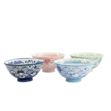 TDS, Bowl Giftset, 4 Pcs, Kawaii Anime Cat, Ø 11.3x5.8cm, Item No. 33788
