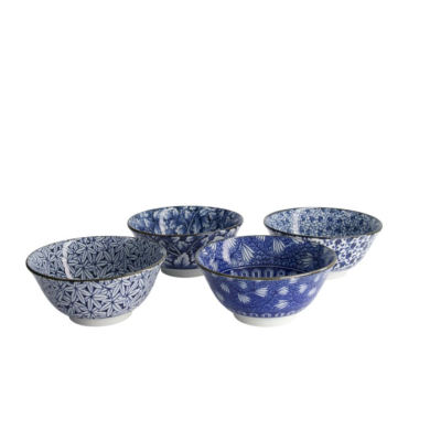 Tayo Bowl Gift Set Hana Blue White, Porcelain, Ø 15 × 7 cm, 500 ml, Item No. 33811