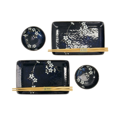 Sushi-Set Cobalt Blue Sakura, 6-tlg., Porzellan, Art.-Nr. 33821