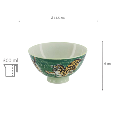 TDS, Reis Schale, Kawaii, Tiger, Grün, Ø 11,5x6cm 300ml - Art Nr. 33828