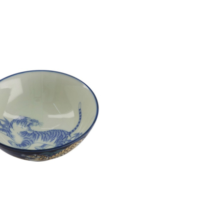 Bowl Kawaii Tiger Blue, Porcelain, Ø 14.5 × 6.5 cm, 500 ml, Item No. 33829