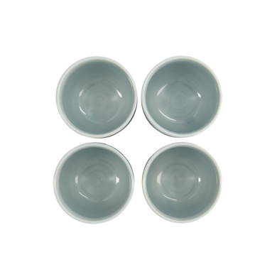 TDS, Teacup Giftset, 4 pcs, White/Blue, Ø 6.5x7.5cm 160ml, Item No. 33845