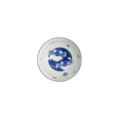 Schale Kawaii Blowfish Okonomi Blau/Weiß, Porzellan, Ø 13 × 7,2 cm, 500 ml, Art.-Nr. 33850