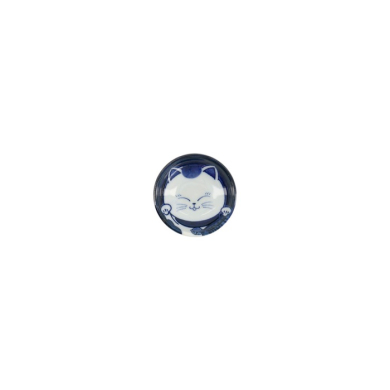 Saucenschale Kawaii Cat Neko Weiß/Blau, Porzellan, Ø 7,5 × 3 cm, Art.-Nr. 33853