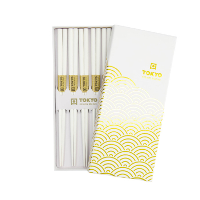 TDS, 5 Paar Essstäbchen, Gold Wave, Art.-Nr. 33864
