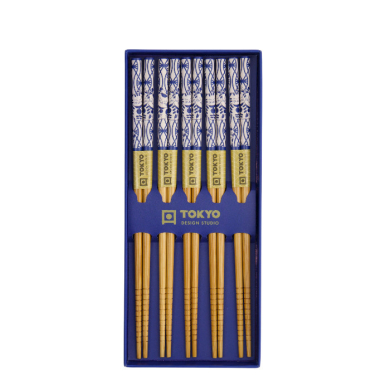 TDS, 5 Chopstick Giftset, Neko Cat Blue, Item No. 33935