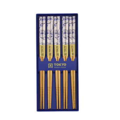 TDS, 5 Chopstick Giftset, Neko Cat Blue, Item No. 33936