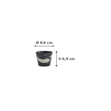 Soba-Tasse Kawaii Black Whale Schwarz, Porzellan, Ø 8,6 × 6,9 cm, 210 ml, Art.-Nr. 33945