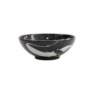 Ramenschale Kawaii Black Whale, Porzellan, Ø 21,3 × 8,2 cm, 1,45 l, Art.-Nr. 33949