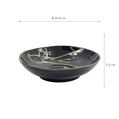 TDS, Pasta Teller, Kawaii, Black Whale, Ø 20,8 x 5,2 cm 650 ml, Art Nr. 33950