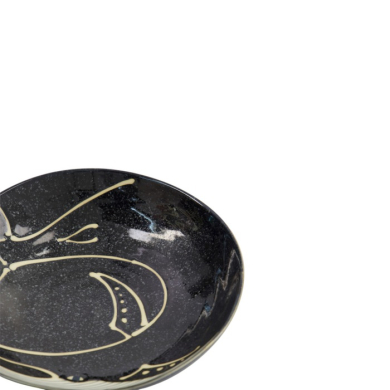 Pastateller Kawaii Black Whale, Porzellan, Ø 20,8 × 5,2 cm, 650 ml, Art.-Nr. 33950