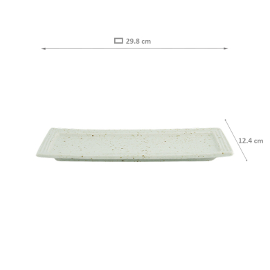 TDS, Rectangular Plate, Teppun Konahiki, White,  29.8x12.4cm, Item No. 33965