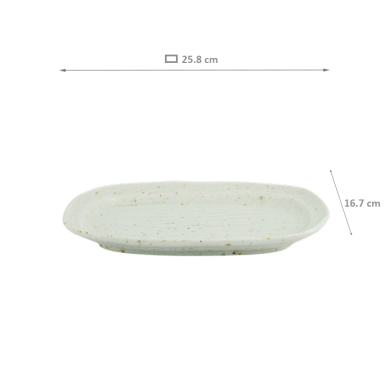 TDS, Oval Plate, Teppun Konahiki, White, 25.8x16.7cm , Item No. 33967