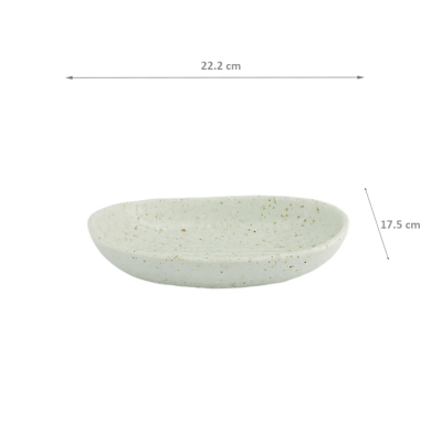 TDS, Oval Bowl, Teppun Konahiki, White, Ø 22.2x17.5cm, Item No. 33968