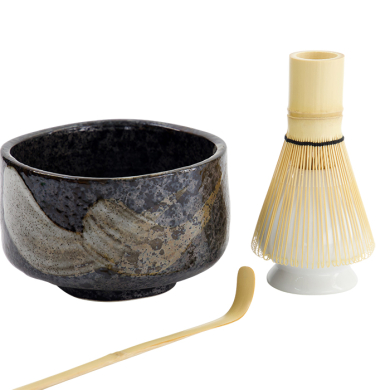 TDS, Matcha Giftset, Black Brush,  4Pcs, 12x7.5cm Item No. 33975