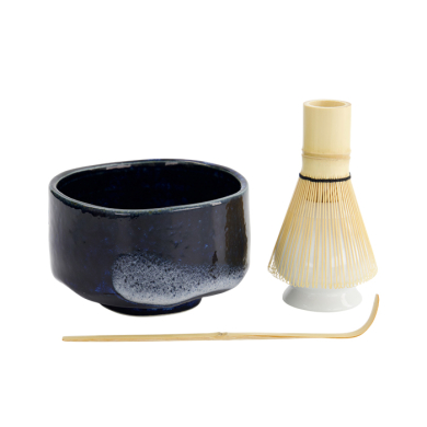 TDS, Matcha Giftset, Blue Brush,  4Pcs, 12x7.5cm Item No. 33976