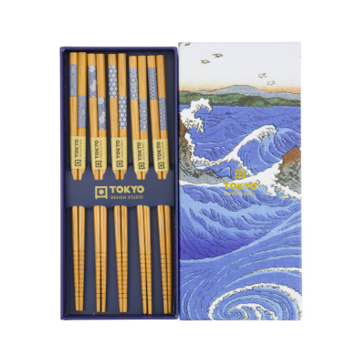 TDS, 5 Paar Essstäbchen Geschenkset, Blau, Art.-Nr. 33978