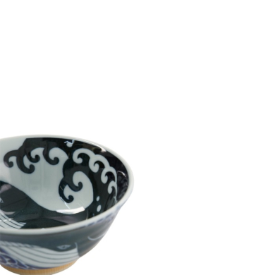 Tayo Bowl Kawaii Whale Blue/White, Porcelain, Ø 14.9 × 6.9 cm, 300 ml, Item No. 34009