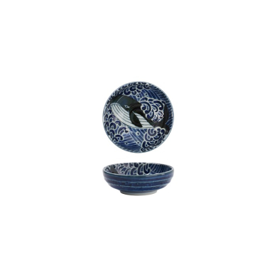 Tokyo Design Studio Saucenschale Kawaii Whale Blau, Porzellan, Ø 9,5 × 3 cm