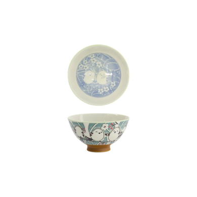 Tokyo Design Studio Reisschale Kawaii Bird Grün, Porzellan, Ø 11,5 × 6,2 cm, 300 ml