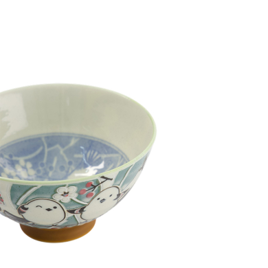 TDS, Rice Bowl, Kawaii Bird Green, Ø 11.5x6.2cm 300ml, Item No. 34035
