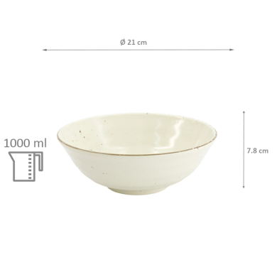 TDS, Ramen Bowl, Shirogesho, Ø 21 x 7.8 cm 1000ml, - Item No. 34063
