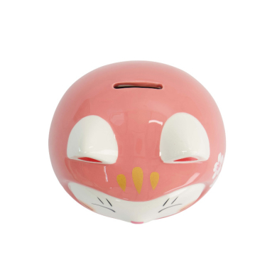 TDS, Lucky Cat, Daruma Spardose, Rosa, 14 cm - Art Nr. 34133