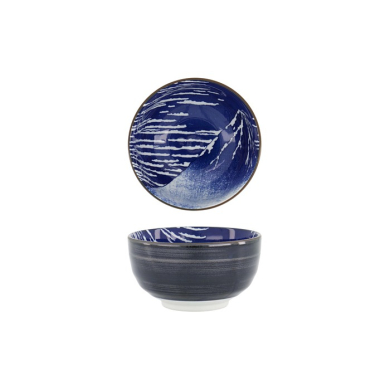 Tokyo Design Studio Tayo Bowl Hokusai Fuji White/Blue, Porcelain, Ø 12.6 × 7 cm, 350 ml