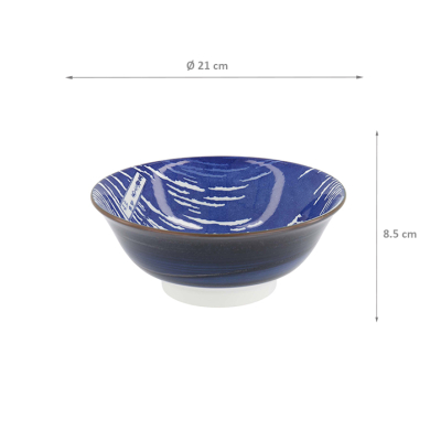 TDS, Ramen schale, Hokusai Fuji , Blau/Weiß, Ø 21x8,5cm- Art Nr. 34161