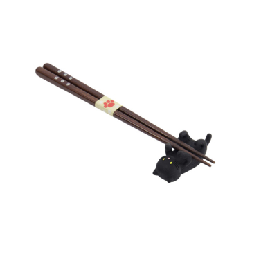 TDS, Chopsticks including Rest, Giftset, Cat, Black - Item No. 34175