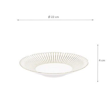 TDS, Deep Plate, Kosai White, Ø 22 x 4 cm, Item No. 34228