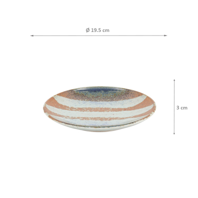 TDS, Plate, Aka-cha Suisho, Ø 19.5x3cm, Br -Item no. 34249