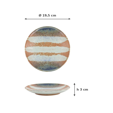 Teller Suisho Aka-cha Braun, Porzellan, Ø 19,5 × 3 cm, Art.-Nr. 34249