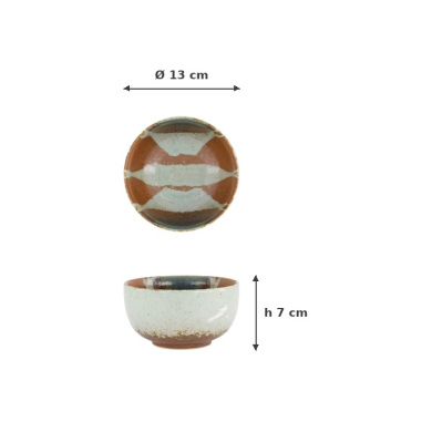 Bowl Suisho Aka-cha Brown, Porcelain, Ø 13 × 7 cm, 550 ml, Item No. 34252