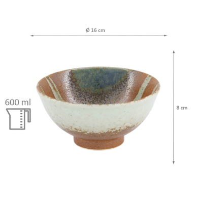 TDS, Suisho Bowl with rim, Aka-cha, Ø 16x8cm 600ml, Br -Item no. 34253