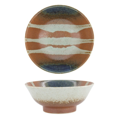 Tokyo Design Studio Ramenschale Suisho Aka-cha Braun, Porzellan, Ø 21,5 × 9 cm, 1,25 l