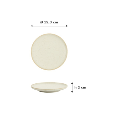Plate Umizuna Beige, Porcelain, Ø 15.3 × 2 cm, Item No. 34286
