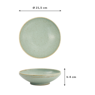 Plate Minto Green, Porcelain, Ø 21.5 × 4 cm, Item No. 34294