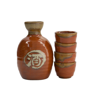 TDS, Sake Set 1:4, Tessa Red , 5 Stk, 8,5x14cm + 5,4x3,4cm (360ml +40ml), Art.-nr. 34306