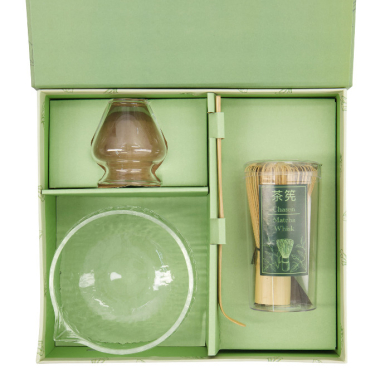 TDS, Matcha Bowl Giftset , Glass, 4-piece set, 12.5 x 7.5 cm, Item No. 37203