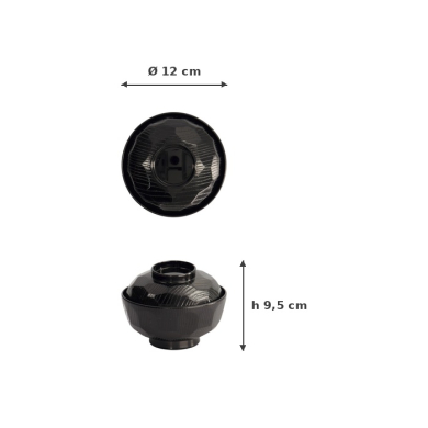Bowl with Lid ABS Lacquerware, Ø 12 × 9.5 cm, 300 ml, Item No. 4070