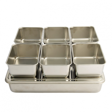 TDS, Seasoning Container, Stainless Steel, 6 Pcs, 33 x 28.4 x 6.3 cm, Item No. 4118