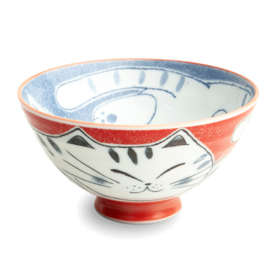 EDO Japan, Schale, Rot/Blau Cat, Ø 14 x 6,5 cm, Art.-Nr. 6041268